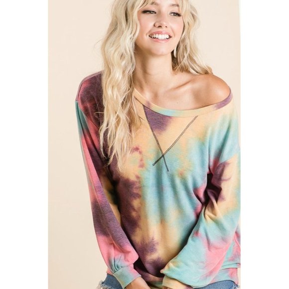 BiBi Tie Dye Pullover Top - Picture 3 of 7